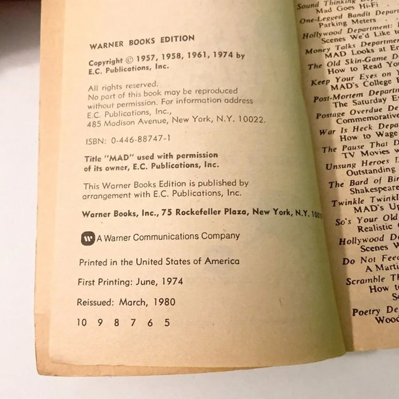 Vintage 1980 The  Ides of Mad by William M Gaines Comic Magazine Paperback Book - Picture 5 of 15